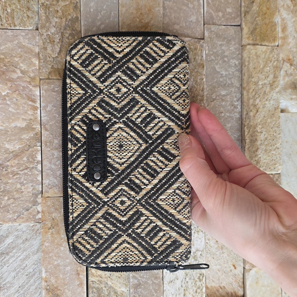 Dakine Black and Tan Wallet With Blue Interior
